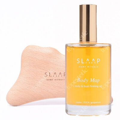 Slaap Body Map + Gua Sha ZESTAW Ujędrniający olejek do ciała i biustu 100 ml + Z drewna bukowego do masażu ciała 1 szt