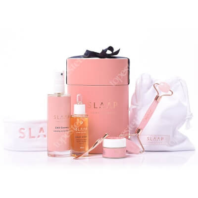 Slaap Moon Drops + Chill Essence + Night Cloud + Slaap Rose Quartz ZESTAW Serum olejowe na noc 30 ml + Esencja 100ml + Krem pod oczy 15 ml + Roller 1 szt + Opaska 1 szt