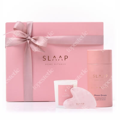 Slaap Mother Day Gift ZESTAW Wielozadaniowe serum olejowe na noc 30 ml + Kamień masujący wykonany z różowego kwarcu 1 szt + Sojowa świeca 90 ml