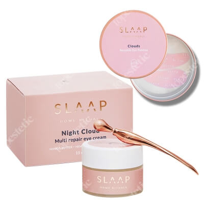 Slaap Reusable Eye Patches + Night Cloud ZESTAW Wielorazowe płatki pod oczy 2 szt + Krem do pielęgnacji okolic oczu 15 ml