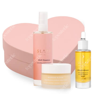 Slaap Valentine's Box ZESTAW Głęboko nawilżający prebiotyczny krem na dzień 50 ml + Wielozadaniowe serum olejowe na noc 30 ml + Nawilżająca esencja tonizująca 10