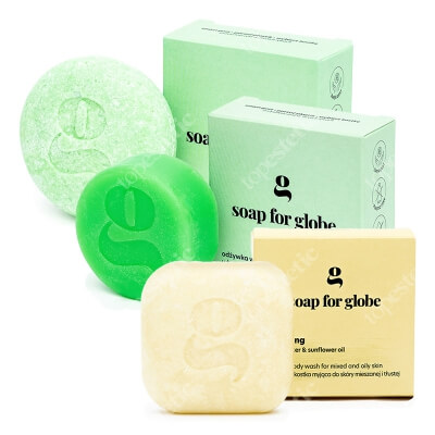 Soap For Globe Balance Set ZESTAW Szampon w kostce do skóry głowy z tendencją do przetłuszczania się 1 szt. + Odżywka do włosów przetłuszczających się 1 szt. + Ko