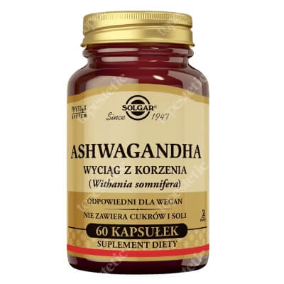Solgar Ashwagandha Wyciąg z korzenia (Witania Ospała) 60 kaps.