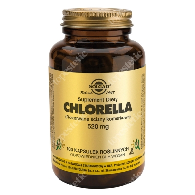 Solgar Chlorella Rozerwane ściany komórkowe 520 mg 100 kapsułek
