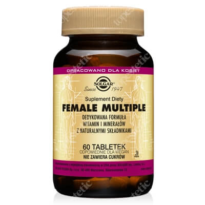 Solgar Female Multiple Wysoce skuteczna formuła witamin i minerałów dla kobiet 60 tabletek