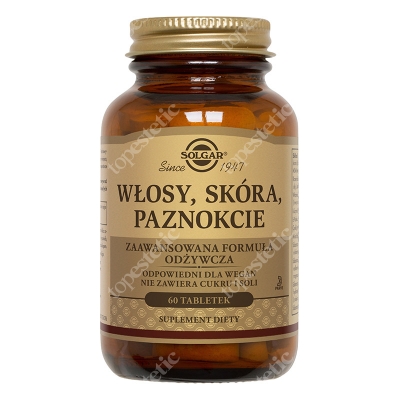 Solgar Włosy, Skóra, Paznokcie (WSP) Zaawansowana formuła odżywcza 60 tabletek