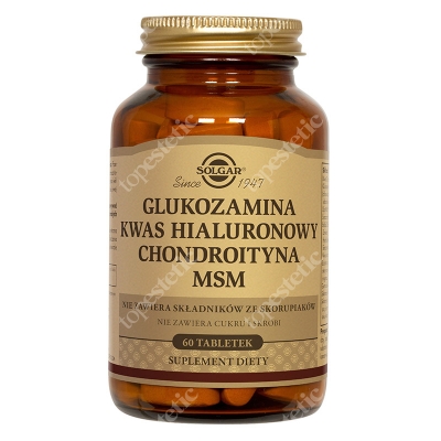 Solgar Glukozamina kwas hialuronowy chondroityna MSM kompleks 60 tabletek