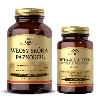 Solgar Healthy Look ZESTAW Zaawansowana formuła odżywcza 120 tabletek + Z alg D. salina 60 kapsułek