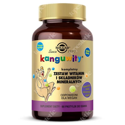 Solgar Kanguwity (smak soczyste jagody) Kompletny zestaw witamin i składników mineralnych 60 pastylek