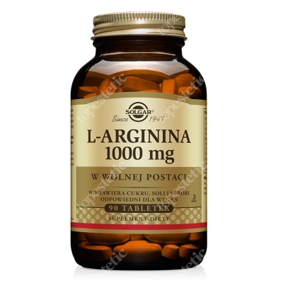 Solgar L-arginina 1000 mg W postaci wolnej 90 tabletek