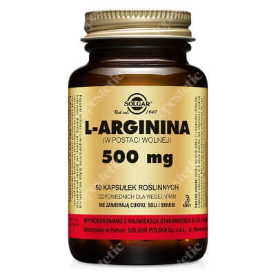 Solgar L-arginina 500 mg W postaci wolnej 50 kaps.