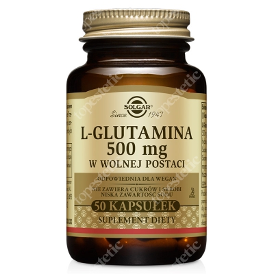 Solgar L-Glutamina 500 mg W postaci wolnej 50 kaps.