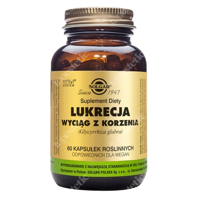 Solgar Lukrecja wyciąg z korzenia Glycyrrhiza glabra 60 kapsułek