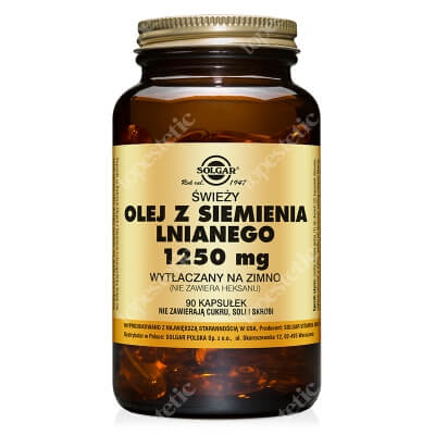 Solgar Olej z Siemienia Lnianego 1250 mg (świeży wytłaczany na zimno bez użycia heksanu) 90 kapsułek