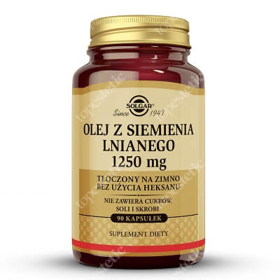 Solgar Olej z Siemienia Lnianego 1250 mg (wytłaczany na zimno bez użycia heksanu) 90 kapsułek