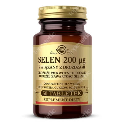 Solgar Selen 200 µg Związany z drożdżami 50 tabletek