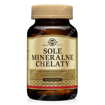 Solgar Sole Mineralne W postaci chelatów aminokwasowych zapewniających najlepszą wchłanialność 90 tabletek