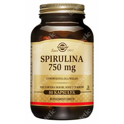 Solgar Spirulina 750mg Plankton roślinny 80 kapsułek
