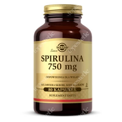 Solgar Spirulina 750mg Plankton roślinny 80 kapsułek