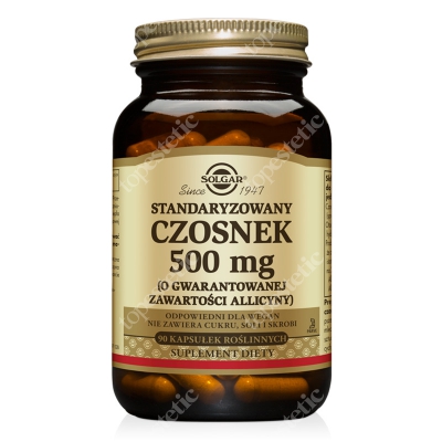 Solgar Standaryzowany Czosnek 500 mg Gwarantowany potencjał alicyny 90 kapsułek