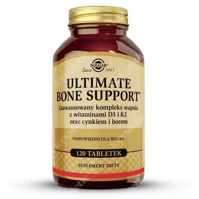 Solgar Ultimate Bone Support Zaawansowany kompleks wapnia z witaminami D3 i K2 oraz cynkiem i borem 120 tabletek