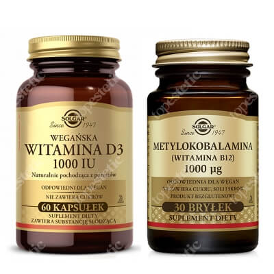 Solgar Wegan Diet ZESTAW Witamina (b12) 1000ug 30 bryłek + Suplement diety 60 kaps.