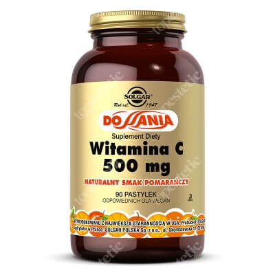 Solgar Witamina C 500 mg Pastylki do ssania, naturalny smak pomarańczy 90 pastylek