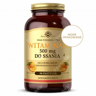 Solgar Witamina C 500 mg Pastylki do ssania, naturalny smak pomarańczy 90 pastylek