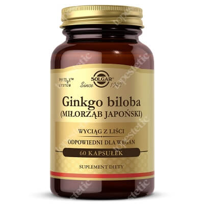 Solgar Wyciąg z liści Gingko Biloba Miłorząb japoński 60 kapsułek