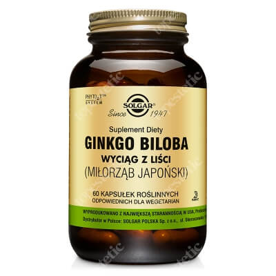 Solgar Ginkgo Biloba Miłorząb japoński 60 kapsułek