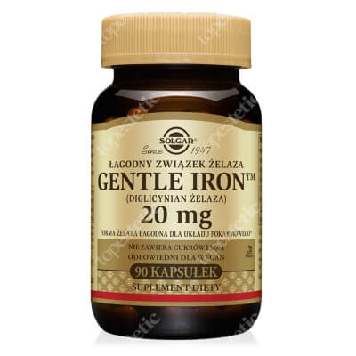 Solgar Żelazo Gentle Iron - łagodny preparat żelaza 20 mg dwuglicynian żelaza 90 kapsułek