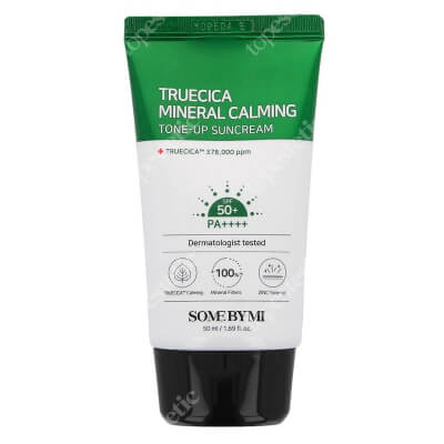 Some By Mi Truecica Mineral Calming Tone-Up Suncream SPF50+ PA++++ Ultralekki krem ​​do opalania przeznaczony jest dla skóry problematycznej 50 ml