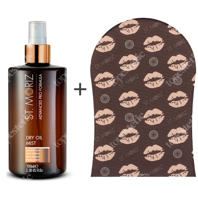 St Moriz Dry Oil Mist + Tanning Applicator Mitt ZESTAW Suchy olejek samoopalający 150 ml + Rękawica