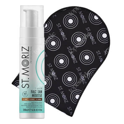 St Moriz Fast Tanning Set ZESTAW Błyskawiczny mus samoopalający 200 ml + Rękawica 1 szt