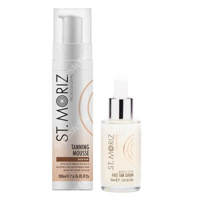St Moriz Miracle Glow ZESTAW Nawilżające serum do twarzy 30 ml + Mus samoopalający o średnim odcieniu (Medium) 200 ml