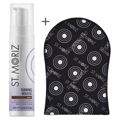 St Moriz Tanning Mousse Dark + Tanning Applicator Mitt ZESTAW Mus samoopalający o ciemnym odcieniu 200 ml + Rękawica 1 szt