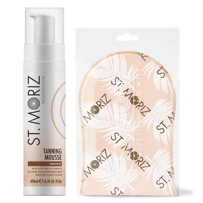 St Moriz Tanning Mousse Set ZESTAW Mus samoopalający o średnim odcieniu (Medium) 200 ml + Rękawica 1 szt