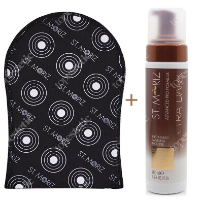 St Moriz Ultra Dark + Tanning Applicator Mitt ZESTAW Mus samoopalający budujący ciemną opaleniznę 200 ml + Rękawica