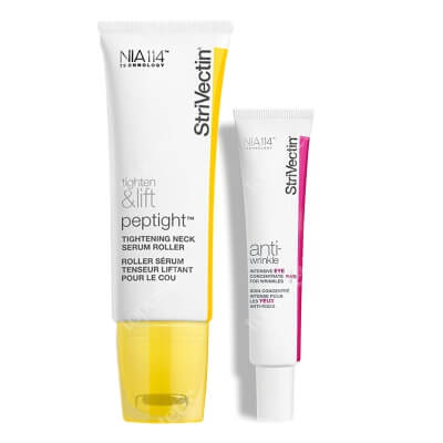 Strivectin Neck And Eyes Firming Set ZESTAW Serum napinające do szyi z rollerem 50 ml + Silnie działający krem przeciw zmarszczkom pod oczy 30 ml