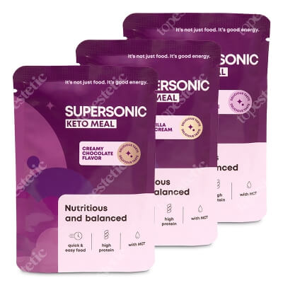Supersonic Keto Meal Mix ZESTAW Lody waniliowe 80 g + Owoce leśne z limonką 80 g + Kremowa czekolada 80 g
