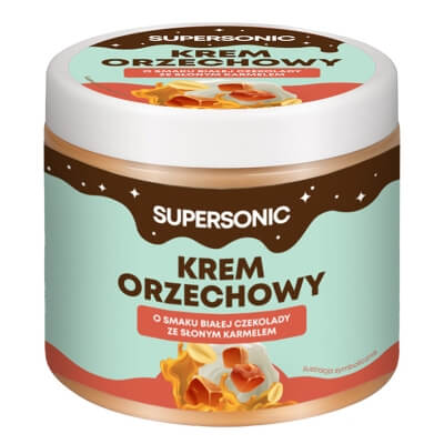 Supersonic Peanut Spread Krem orzechowy o smaku białej czekolady ze słonym karmelem i kawałkami orzechów 160 g