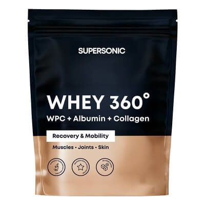 Supersonic WHEY 360° Odżywka białkowa o smaku białej czekolady z malinami 500 g