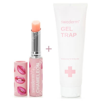 Swederm Chameleon Lip Balm + Gel Trap ZESTAW Balsam do ust 3 ml + Intensywnie nawilżający żel do ciała z kwasem hialuronowym i witaminą E 250 ml