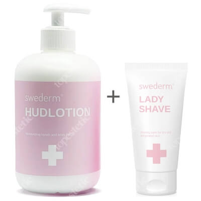 Swederm Hudlotion + Lady Shave ZESTAW Nawilżający balsam do ciała 500 ml + Łagodzący balsam do golenia 150 ml