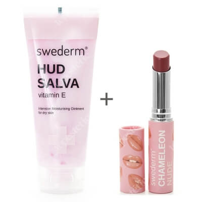 Swederm Hudsalva Vitamin E + Chameleon Nude Lip Balm ZESTAW Silnie natłuszczająca maść wzbogacona witaminą E 100 ml + Balsam do ust 3 ml