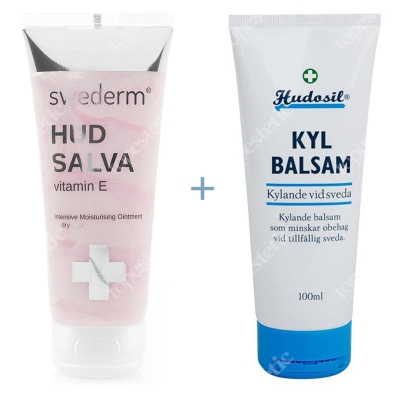 Swederm Hudsalva Vitamin E + Kyl Balsam ZESTAW Silnie natłuszczająca maść wzbogacona witaminą E 100 ml + Balsam chłodzący 100 ml