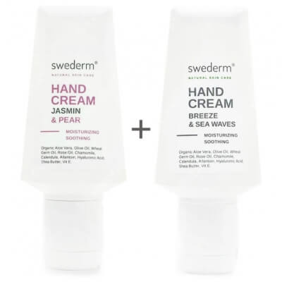 Swederm Krem Do Dłoni Dla Niej I Dla Niego ZESTAW Krem do dłoni o zapachu śródziemnomorskiej bryzy 50 ml + Jaśminowy krem do dłoni 50 ml