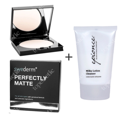 Swederm Perfectly Matte + Milky Lotion Cleanser ZESTAW Puder matujący 9 g + Delikatne mleczko oczyszczające 30 ml