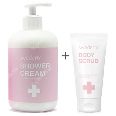 Swederm Shower Cream + Body Scrub ZESTAW Krem myjący pod prysznic 500 ml + Peeling do ciała 150 ml