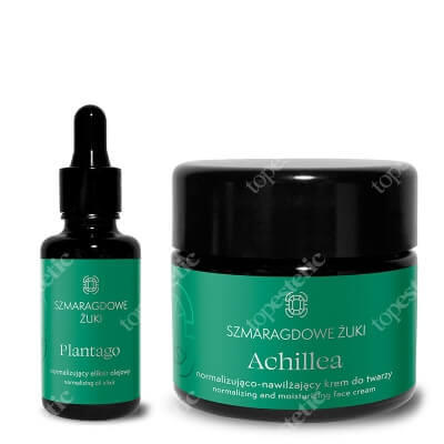 Szmaragdowe Żuki Achillea + Plantago ZESTAW Krem do cery normalnej i mieszanej 50 ml + Normalizujący eliksir olejowy 30 ml
